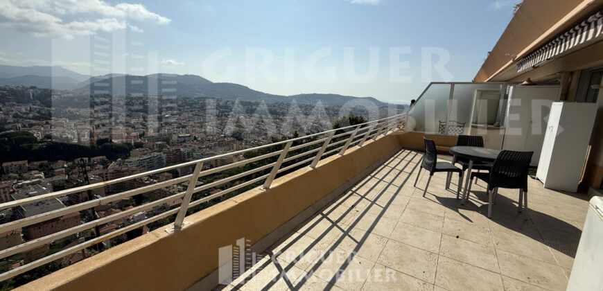 Vente 3 pièces Nice Pessicart vue panoramique